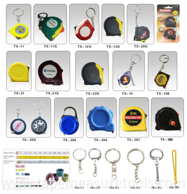 portable cheaper 1m mini tape measure keychain small tape measure with key ring